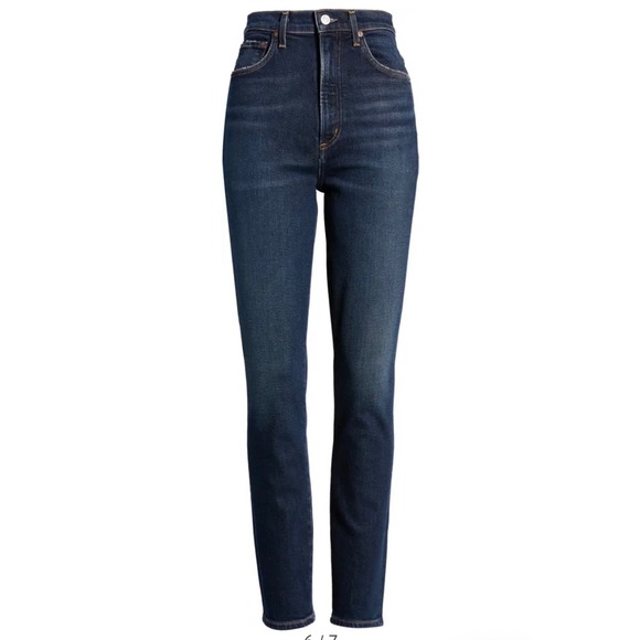 NWOT AGOLDE Pinch Waist Super High Waist Skinny Jeans (stretch) Ovation, Size 28 - Picture 4 of 13